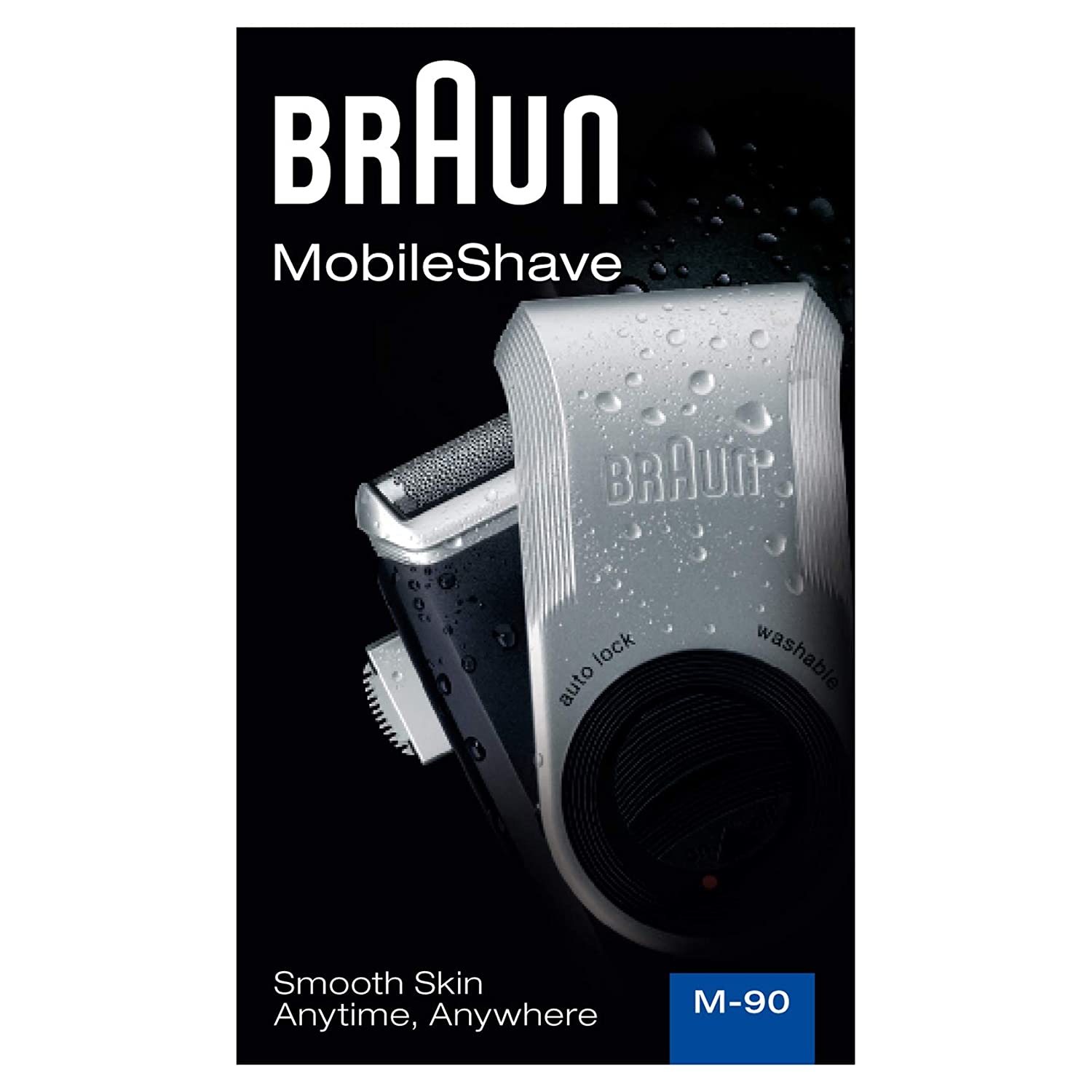 Braun Mobile Shave M-90 Shaver With Twist Cap Dark Blue & Silver