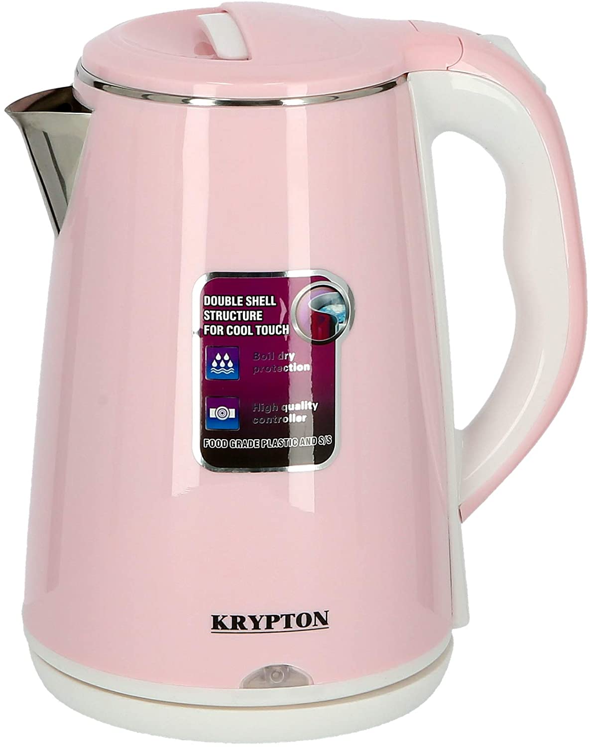 Krypton Double Layer Stainless Steel Kettle 1.8 Liter Pink