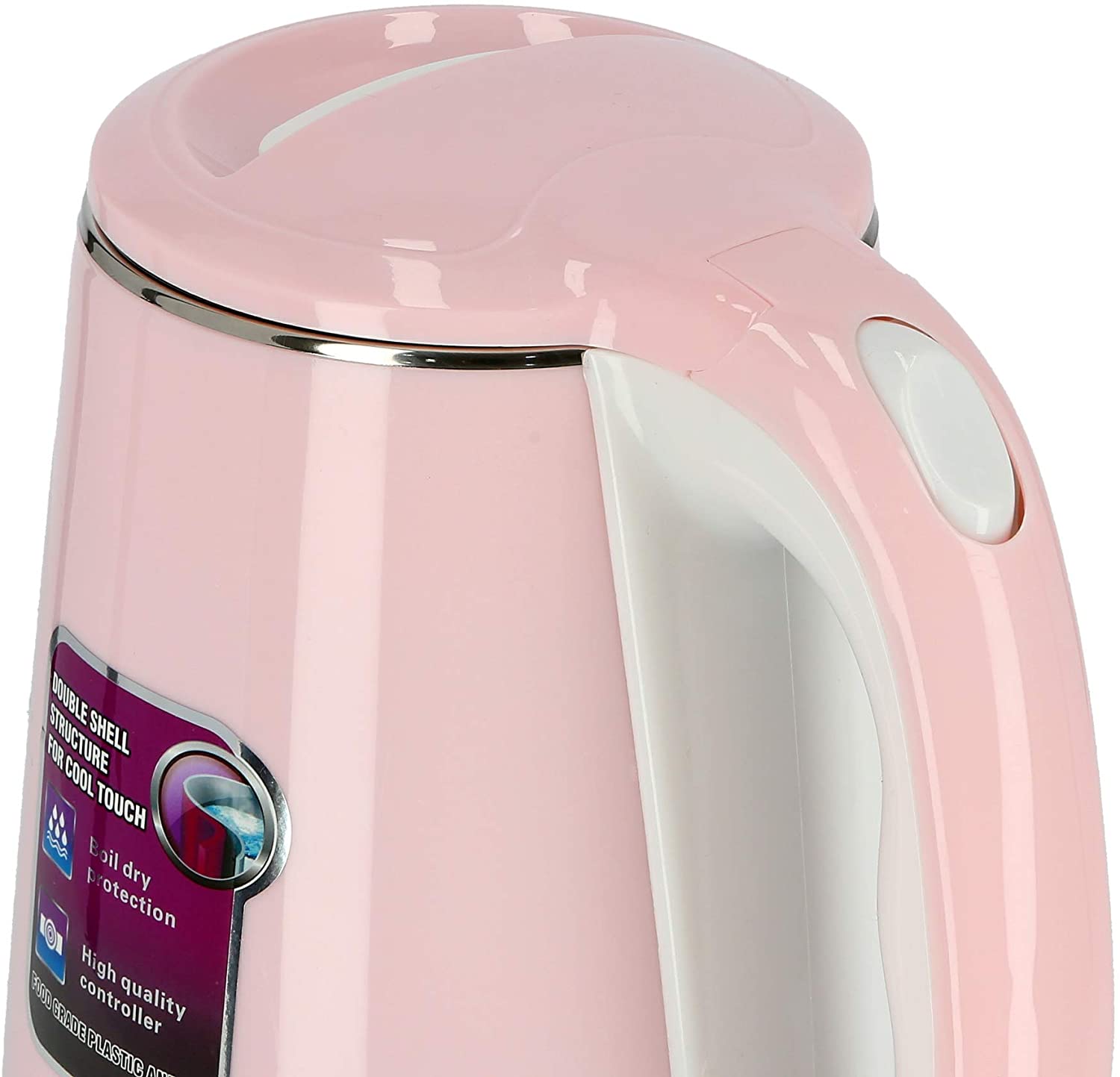 Krypton Double Layer Stainless Steel Kettle 1.8 Liter Pink