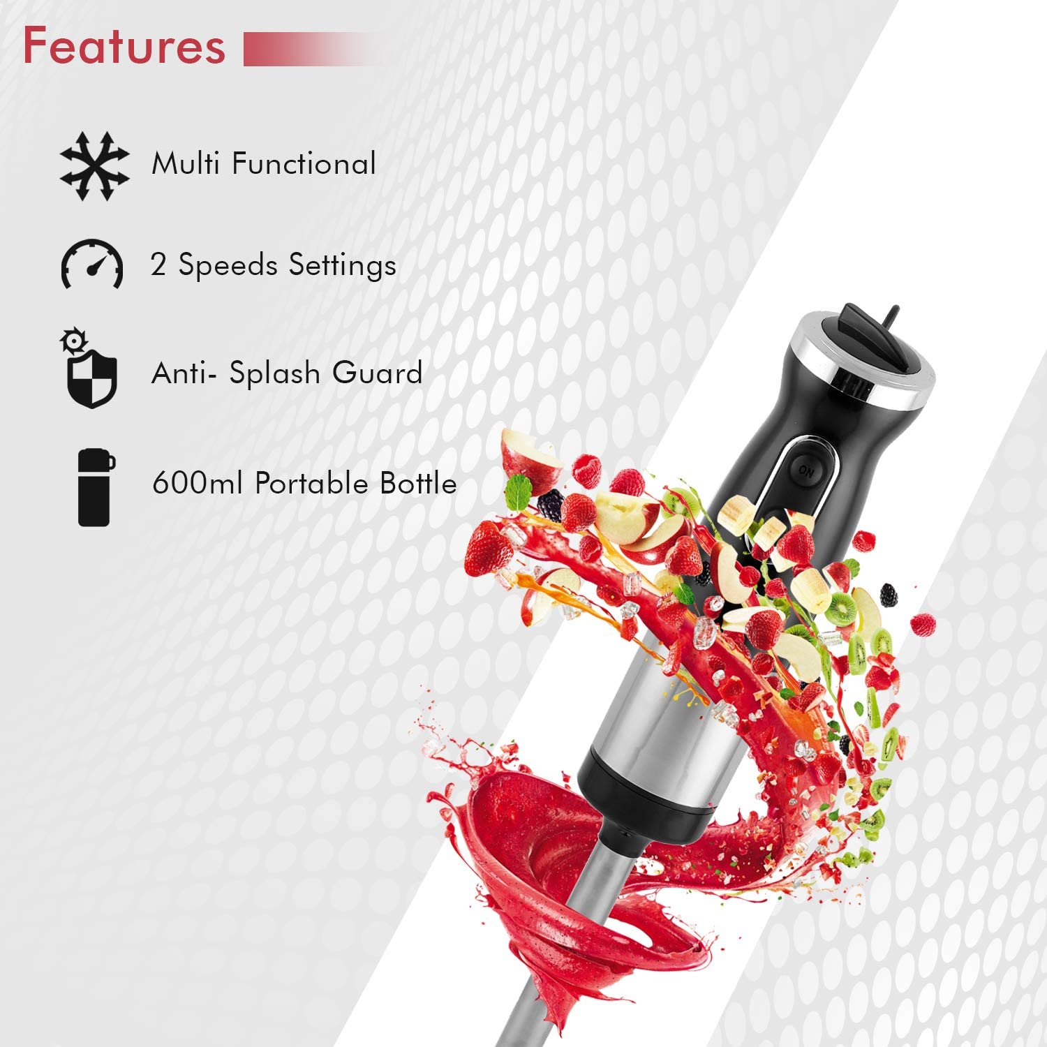 Geepas Food Collection Immersion Hand Blender 500W | Kitchen Appliances | Halabh.com