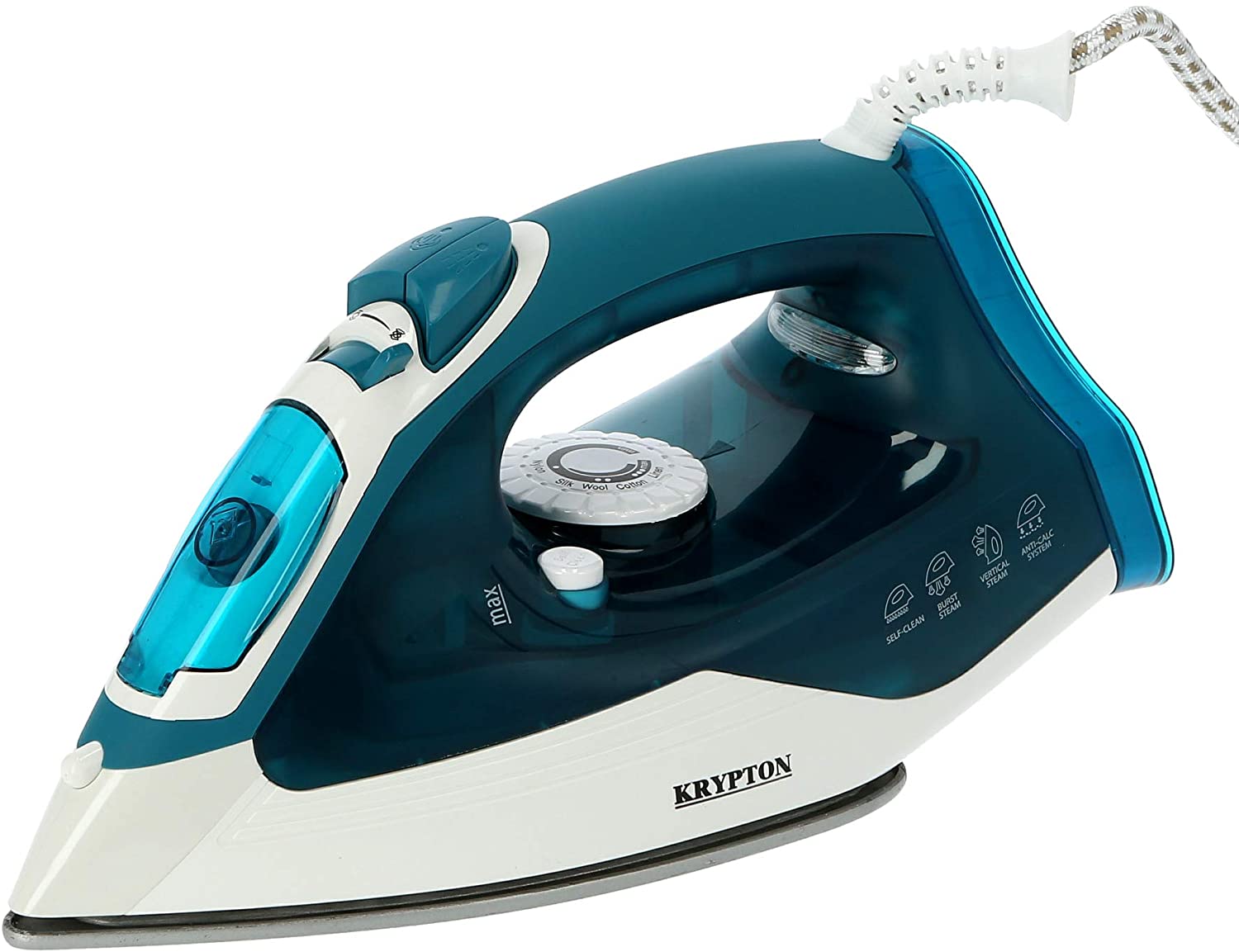 Krypton  2000w Easy Slide Steam Iron Blue & White