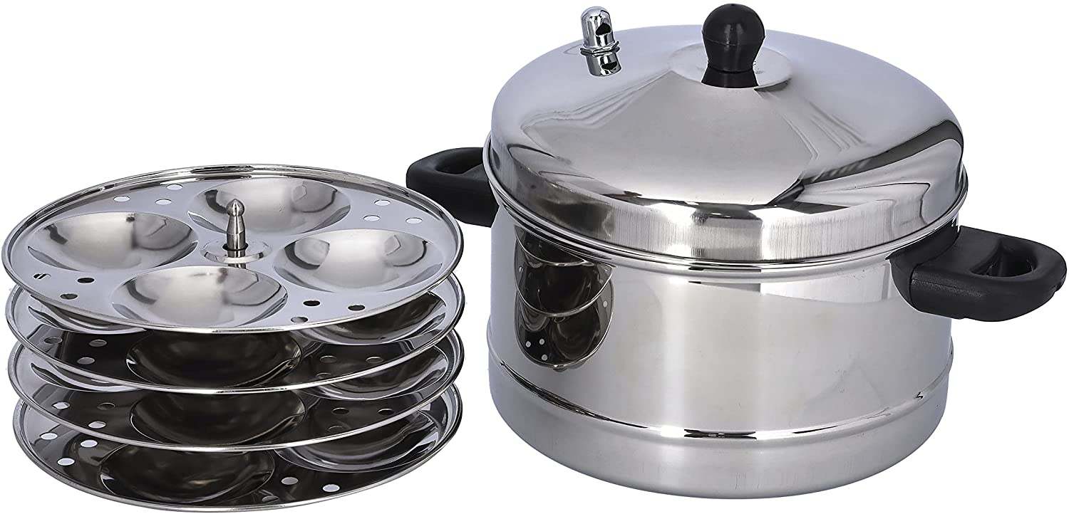 Royalford Stainless Steel Idly Cooker | Capacity 4L | Color Silver | Best Kitchen Appliances in Bahrain | Halabh