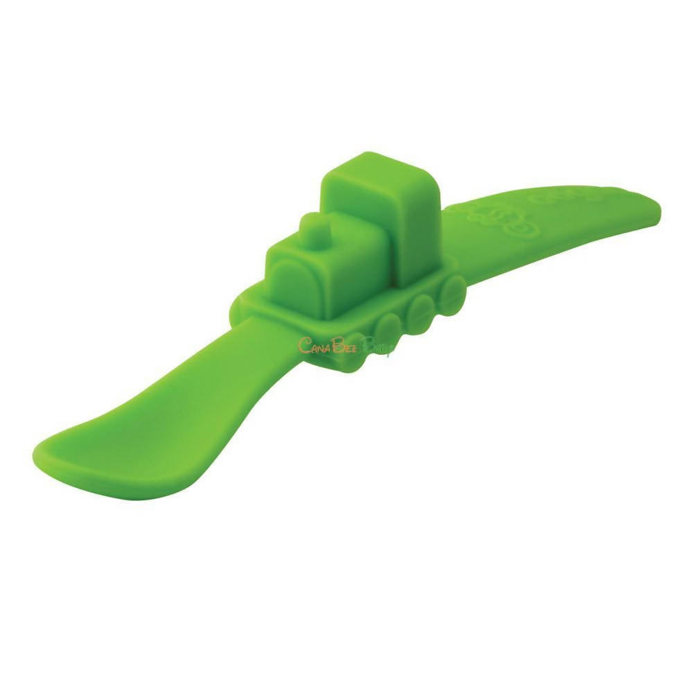 Oogaa Silicone Train Spoon Green