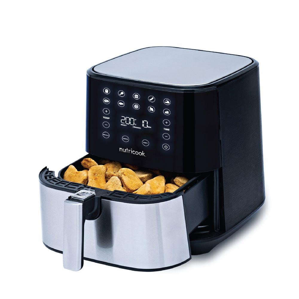 NutriCook Rapid Air Fryer | Power 1700W | Capacity 5.5L | Color Silver and Black | Best Kitchen Appliances in Bahrain | Halabh