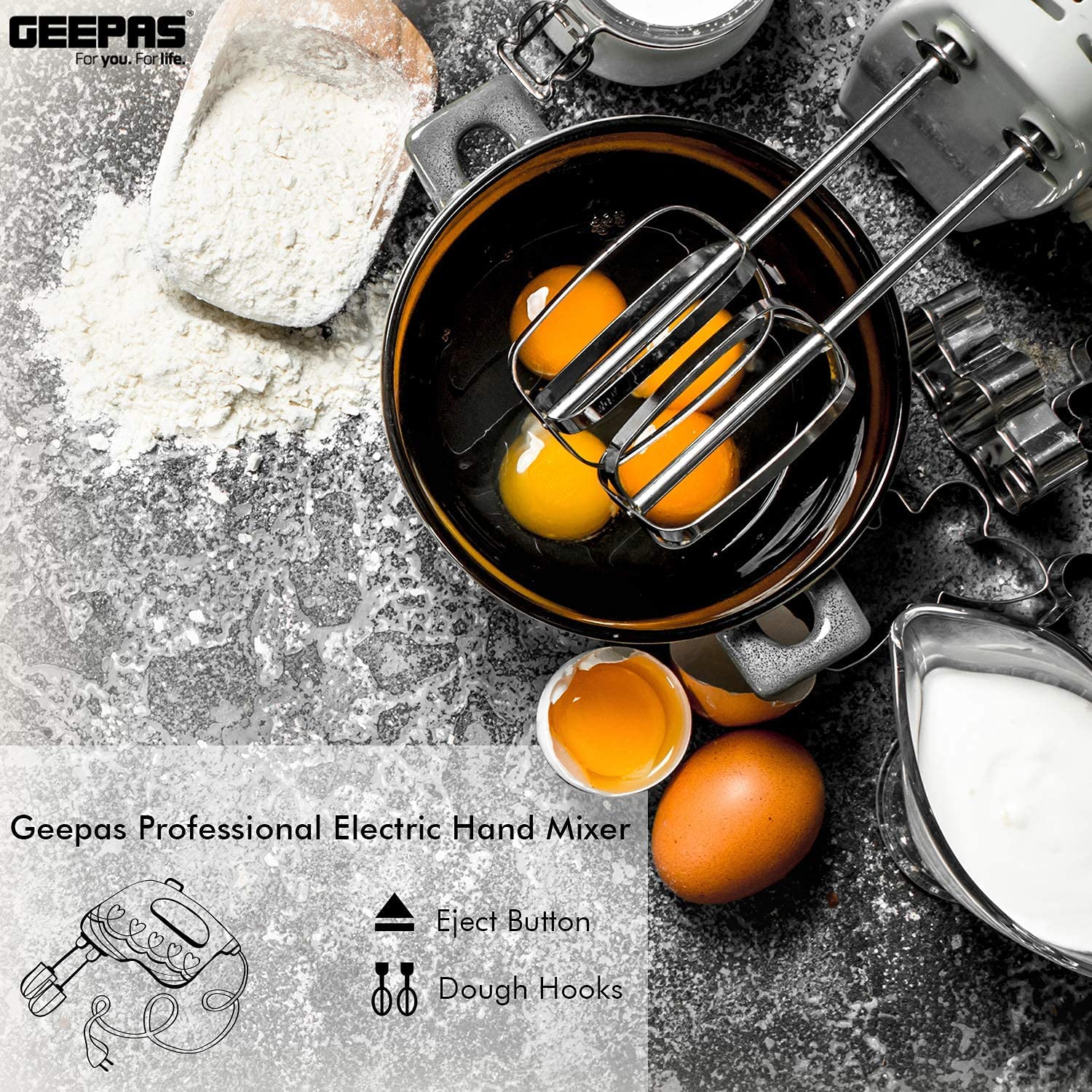 Geepas Electric Hand Mixer For Baking 160W | Kitchen Appliances | Halabh.com