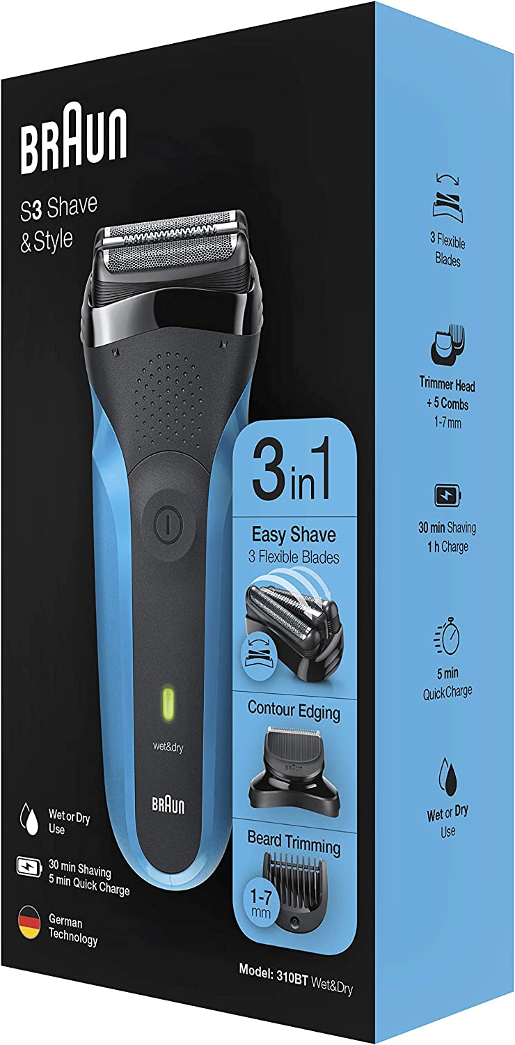 Braun Shaver 310BT Black & Blue