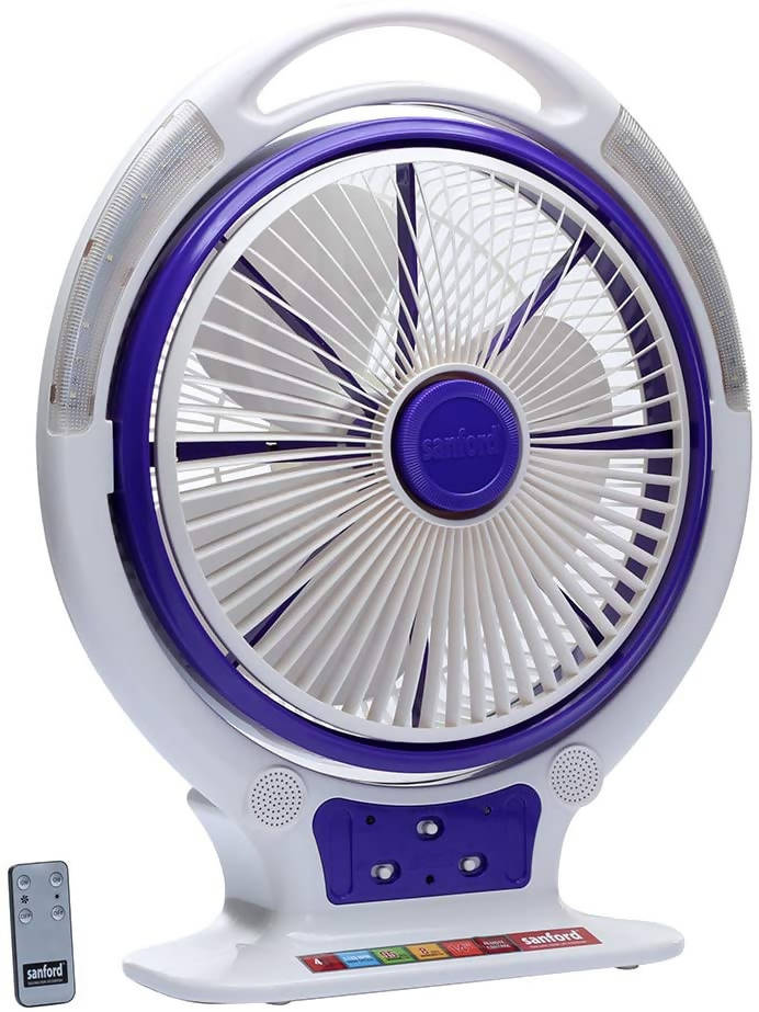 Sanford Rechargeable Table Fan With Led Multi Colour | in Bahrain | Halabh.com