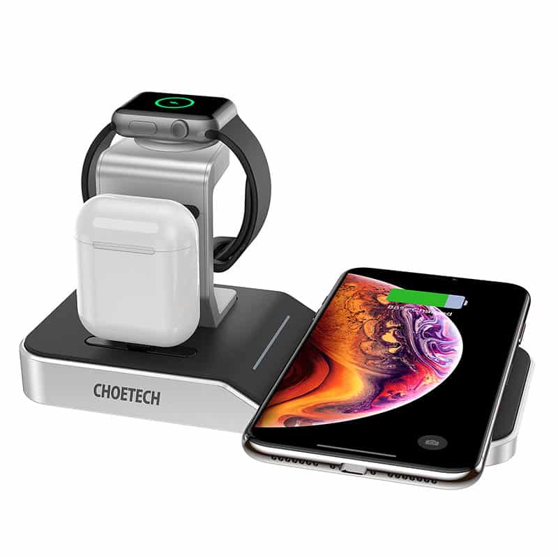 Choetech 4 In 1 Wireless Charging Dock Black