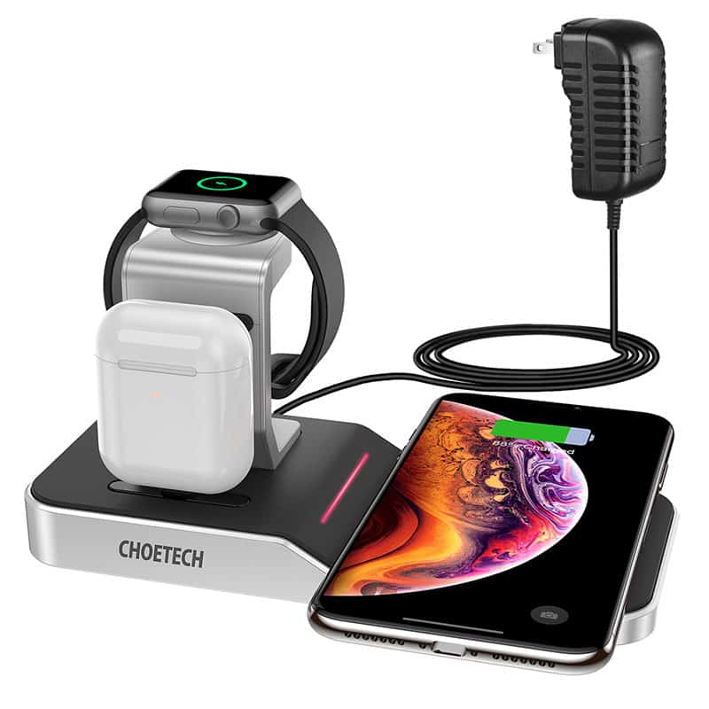 Choetech 4 In 1 Wireless Charging Dock Black