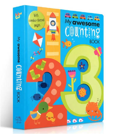 My Awesome Counting Book English Board Books Baby Kids Math Learning Educational Book With Number Shaped Pages