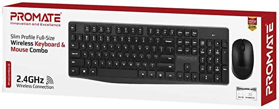 Promate Wireless Keyboard And Mouse Combo Set