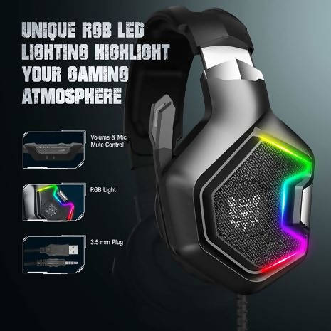 Onikuma K10 Wired Gaming Rgb Headset 40 Mm Directional Drivers Black