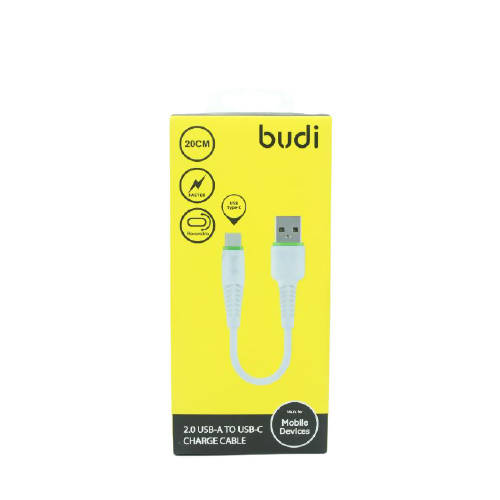 Budi M8J150T20 USB Type-C 20CM 2.4A Faster-WHITE