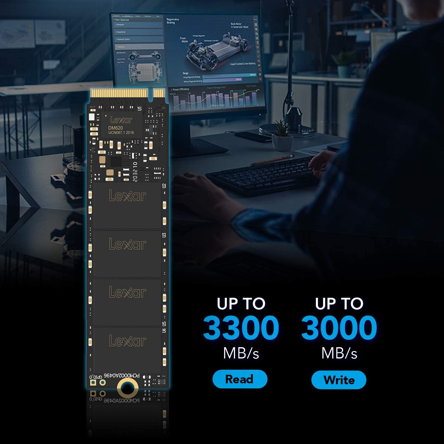 Lexar 512GB High Speed PCIe Gen3 With 4 Lanes M.2 NVMe Up To 3300