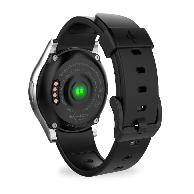 MyKronoz ZEROUND3 Smart Watch – Black | Customizable Notifications | Music Control | Calendar | Weather Updates | Water-Resistant | Long Battery Life | Fitness | Style | Technology | Halabh.com