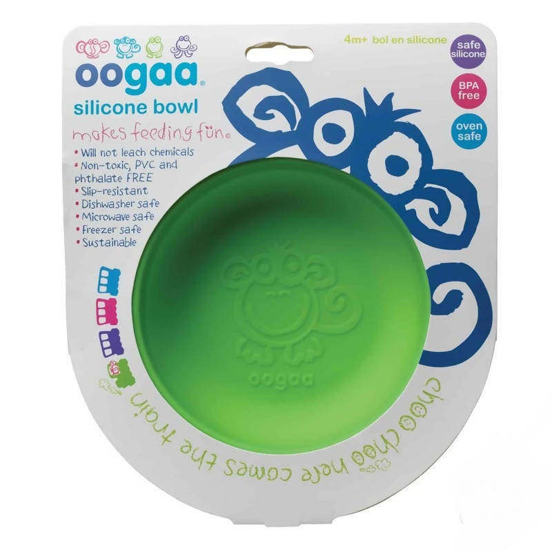 Oogaa Baby Bowl & Lid In Silicone Green