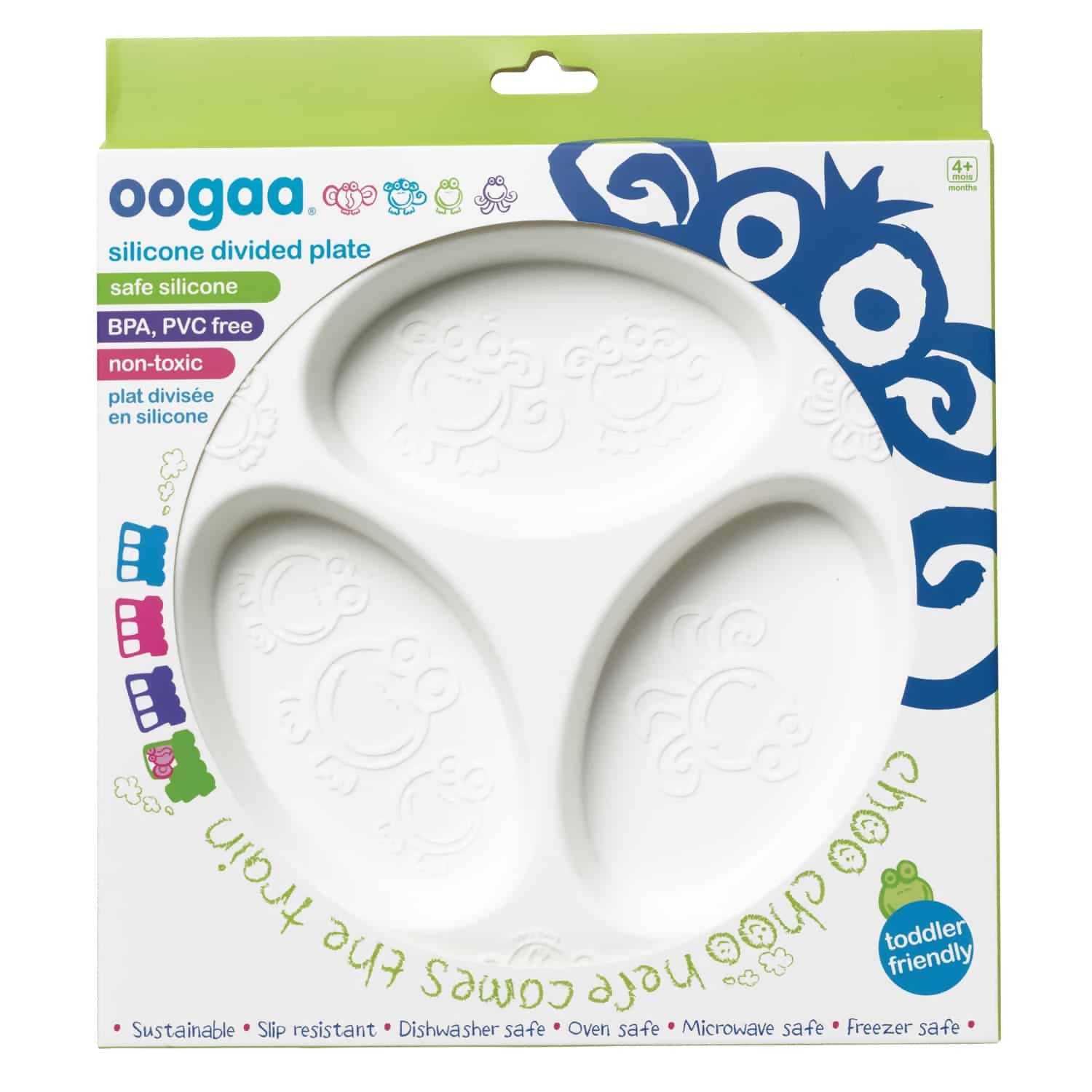 Oogaa Silicone Triple Plate White