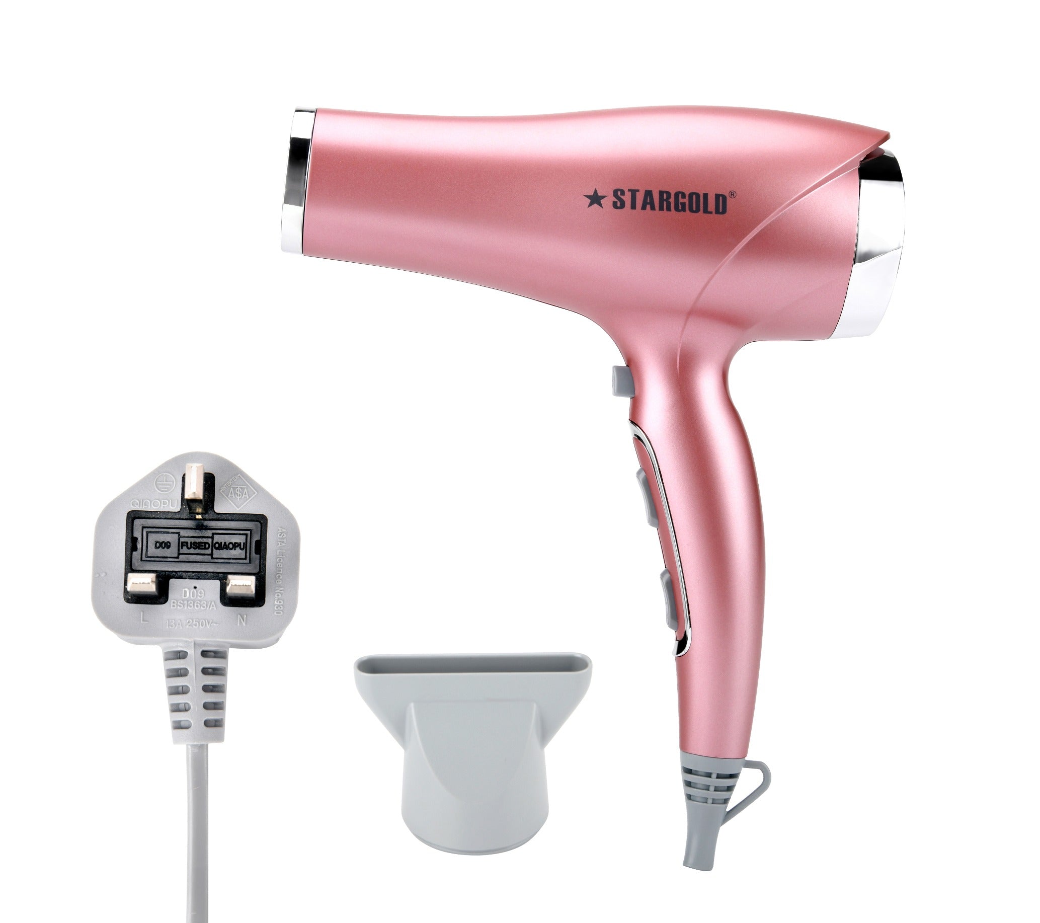 StarGold Lightweight Hair Dryer With Diffuser Concentrator | Color Pink | Best Personal Care Accessories in Bahrain | Halabh