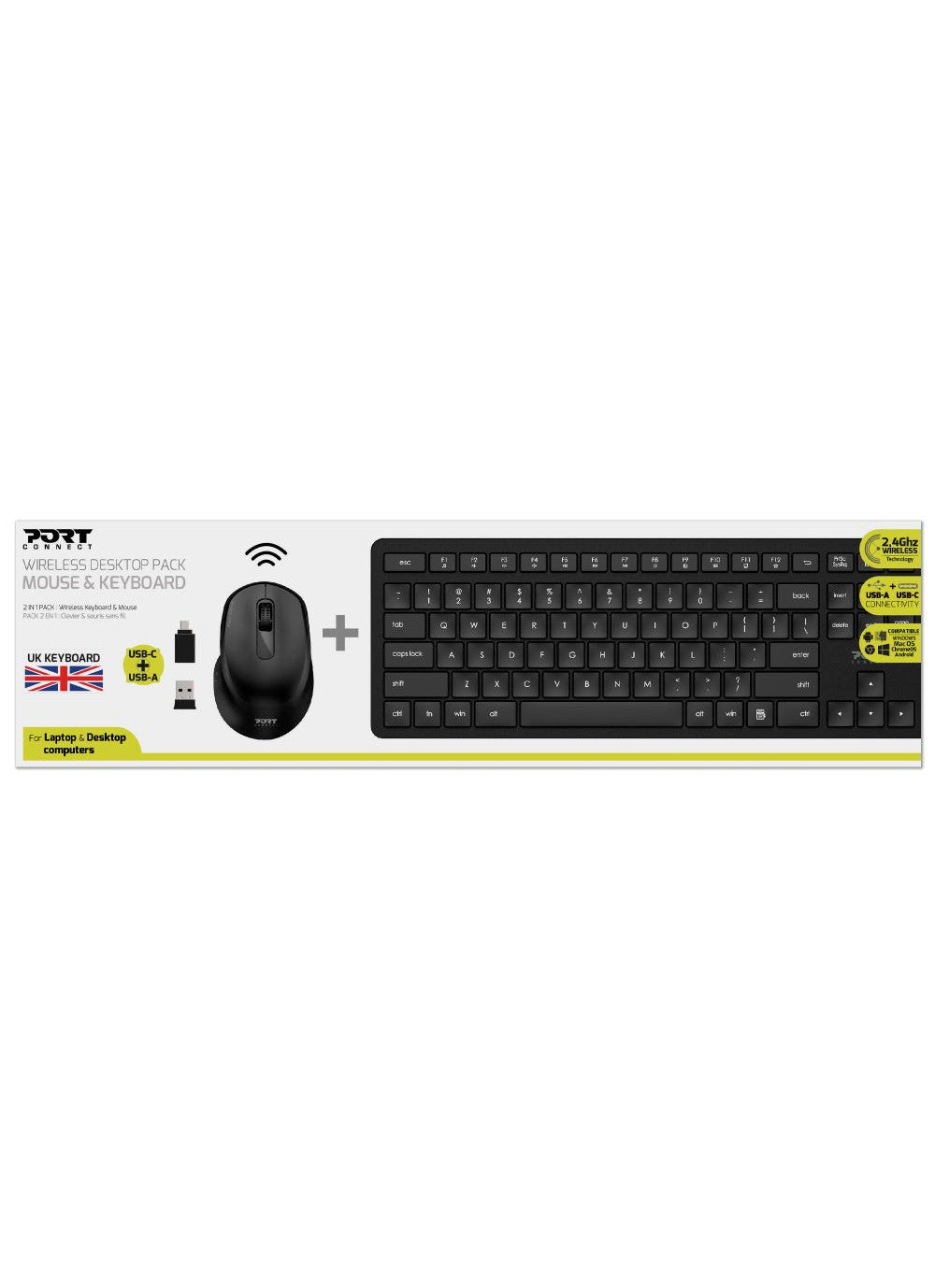 Port 900904 Wireless Keyboard & Mouse Combo | Lasting Battery Life | PC | Mac | Technology | Office Supplies | Efficiency | Comfort | Sleek | Stylish Design | Halabh.com