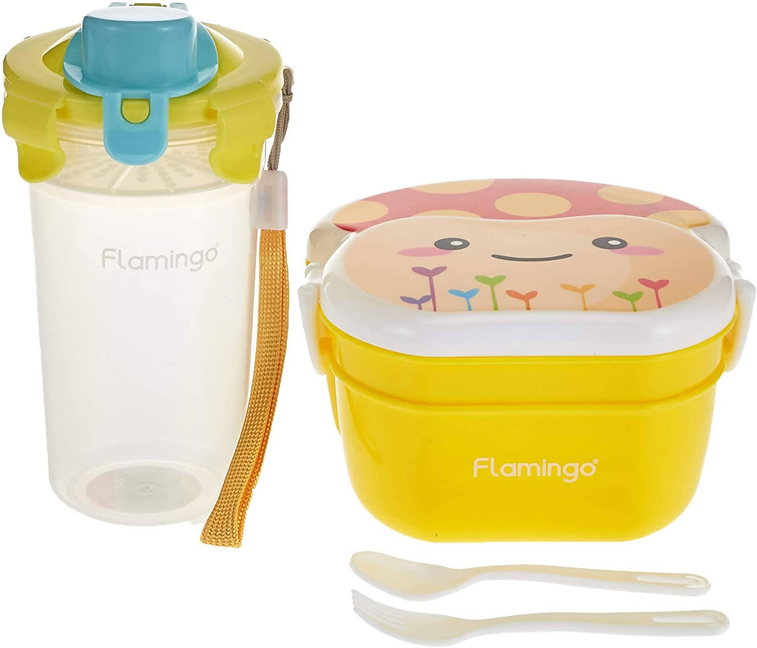 Flamingo Lunch Box With Bottle Set 550ML & 400ML