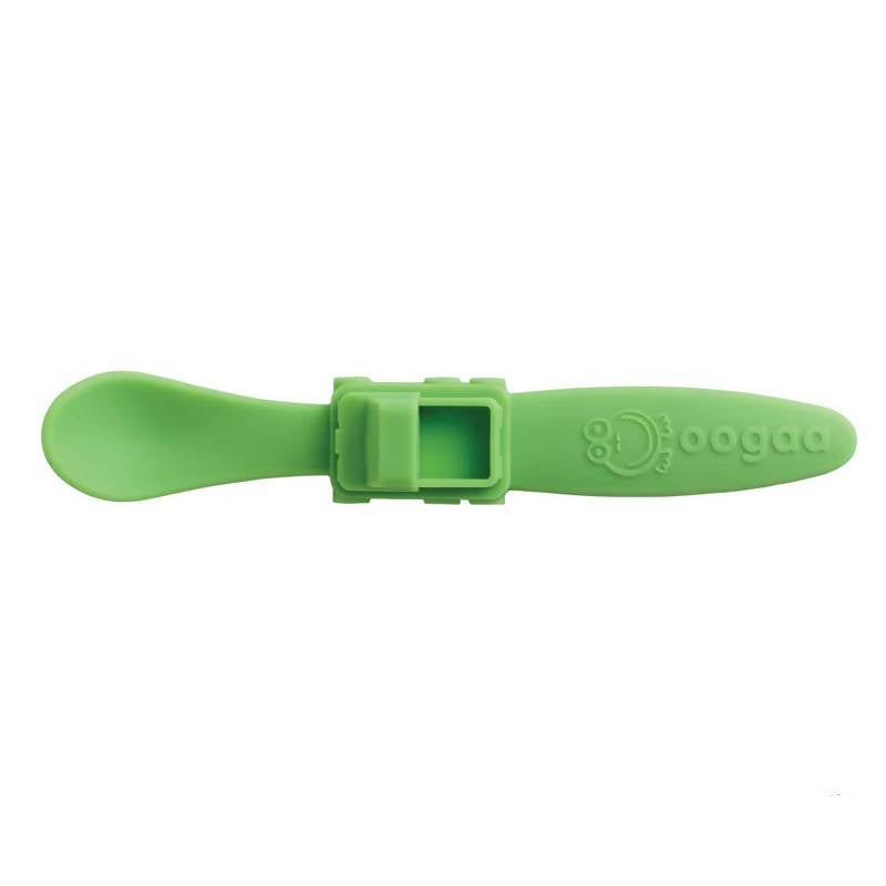 Oogaa Silicone Baby Spoon Truck Green