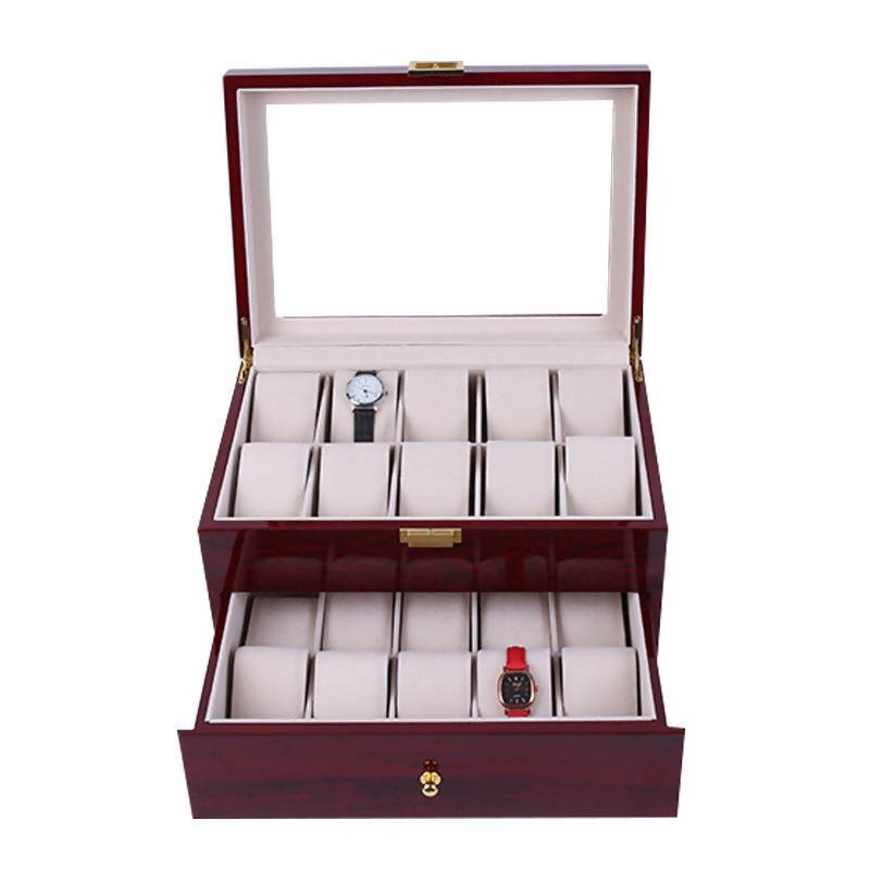 Watch And Accessories Organizer Box WB-04 | watch storage | box | jewelry box | timepiece storage | luxury accessories | organizational products | elegant design | secure lock | Halabh.com