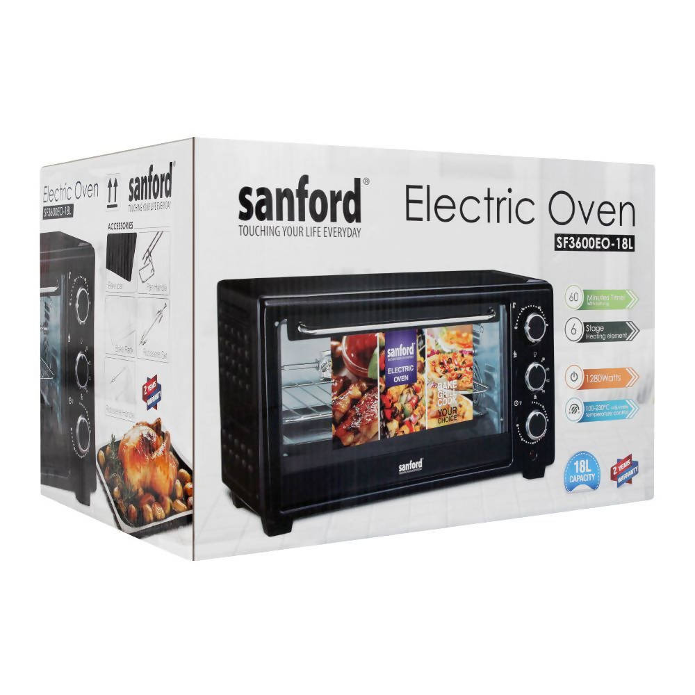 Sanford Electric Oven | Capacity 28L | Power 1500W | Color Black | Best Kitchen Appliances in Bahrain | Halabh