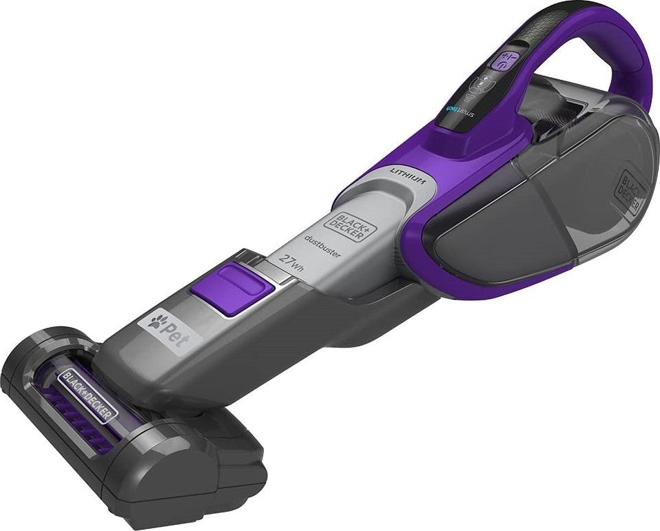 Black & Decker  27W Pet Dustbuster Hand Vacuum With Smart Tech Sensors Purple