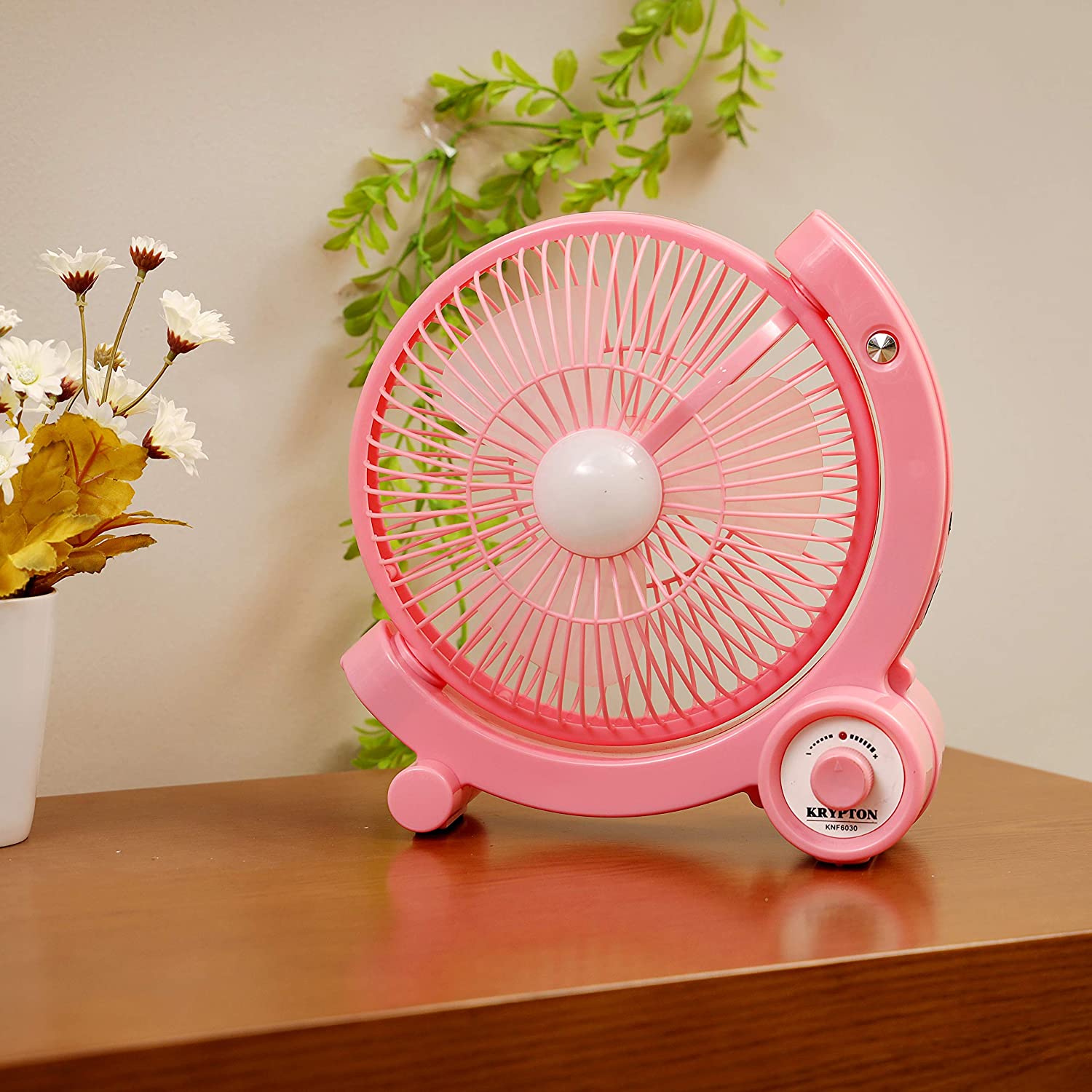 Krypton 9 Inch Rechargeable Mini Fan Pink