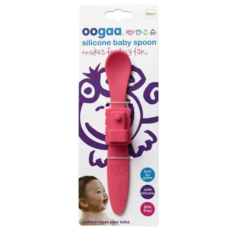 Oogaa Silicone Train Spoon Pink