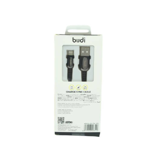 Budi M8J192L USB Lightning 1M 2.4A Faster-BLACK