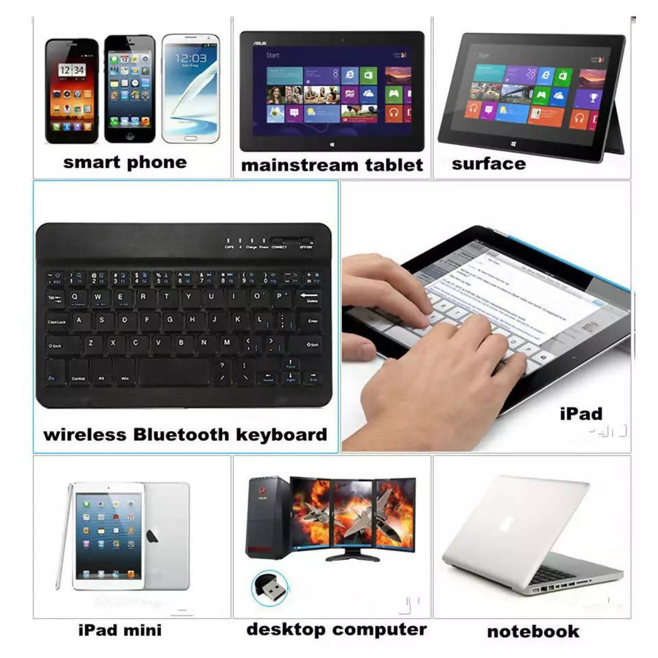 Slim Portable Mini Wireless Bluetooth Keyboard