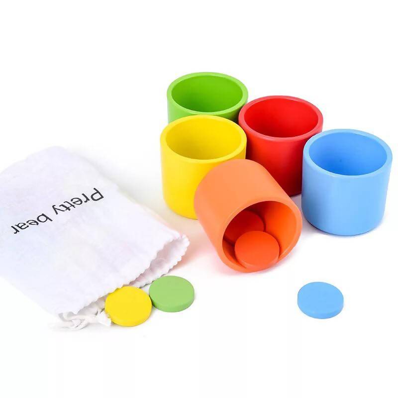 Montessori Color Classification Cup Coins Set Kindergarten Desktop Game