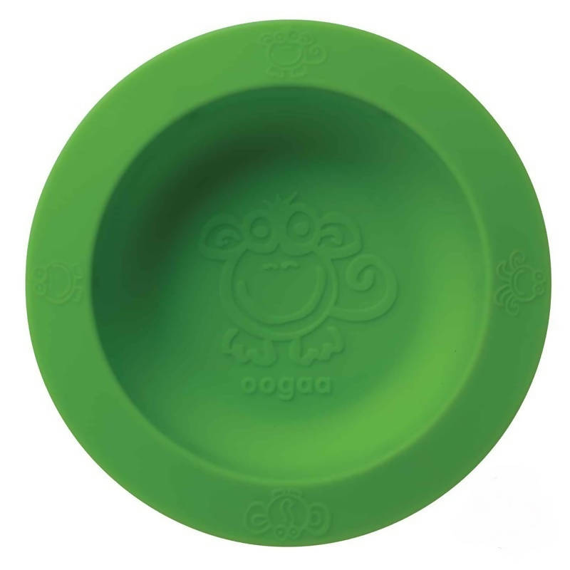 Oogaa Baby Bowl & Lid In Silicone Green