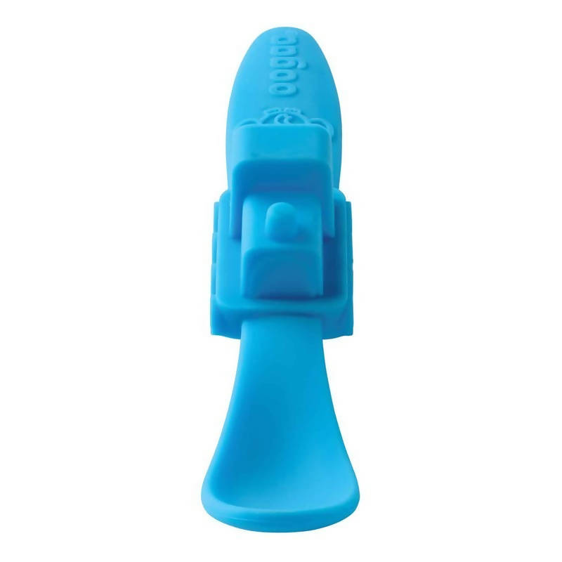 Silicone Baby Spoon Train Blue