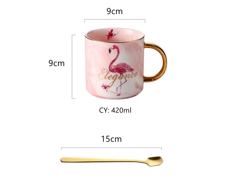 Gold Inlay Marble Mug Lover Coffee Mug Romantic Porcelain Tea Mug