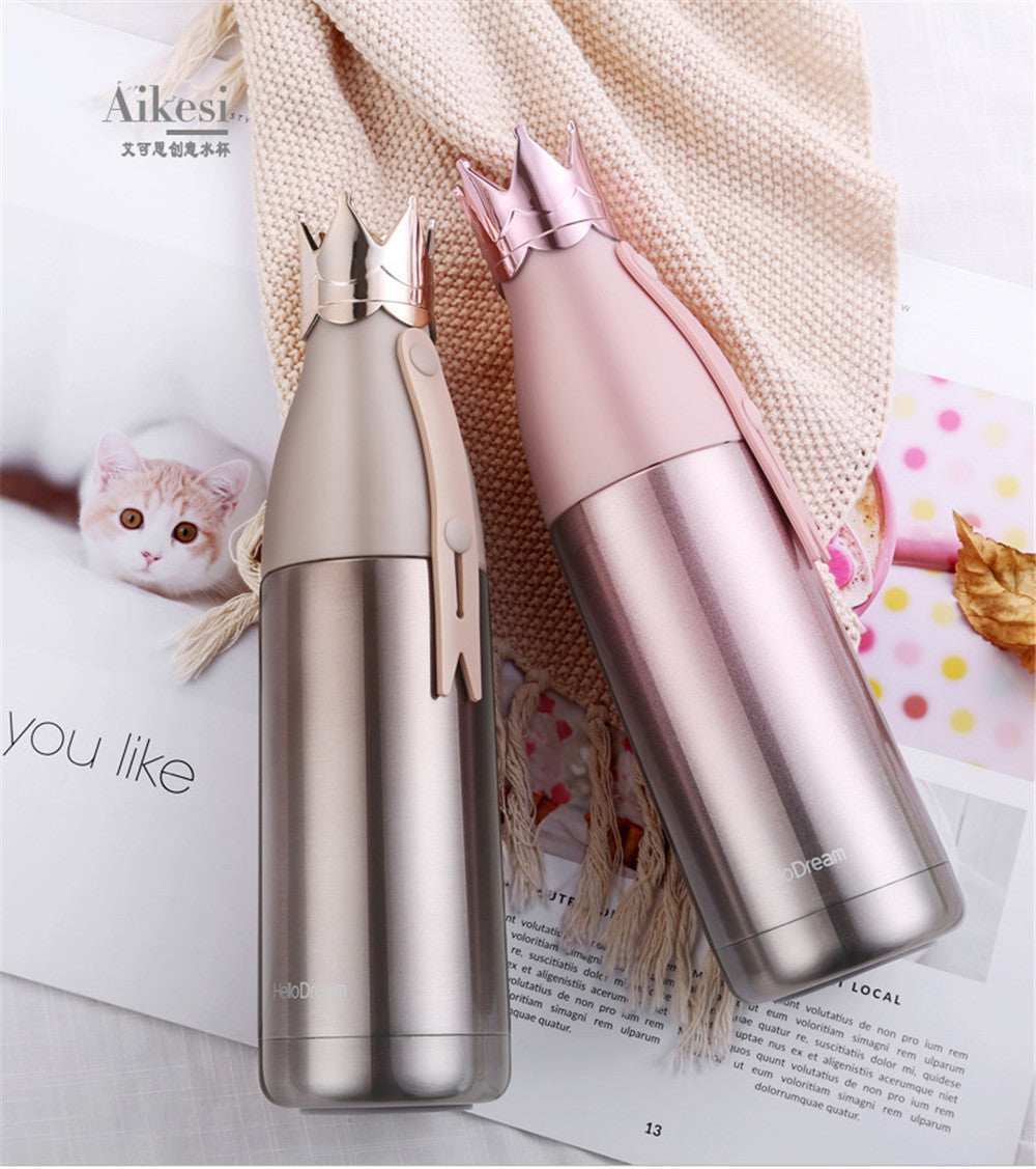 Drinkware  Bottle Crown Water Bottle Outdoor Mug Travel Bottle Vacuum Bottle