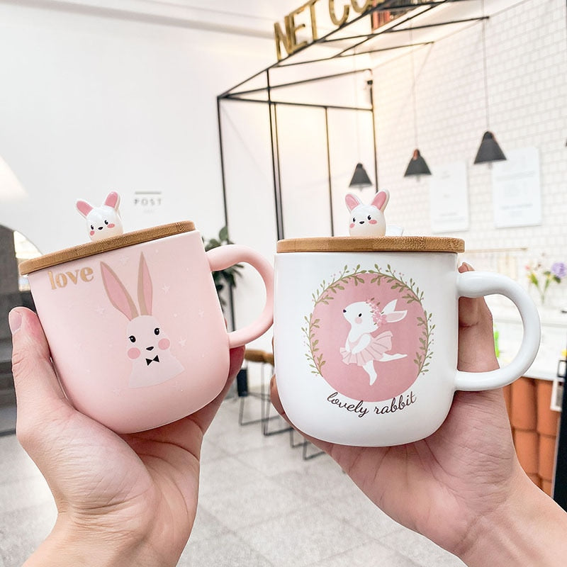 Cute Cartoon Rabbit Ceramic Cup - Whimsical Sipping Delight | Kitchen Appliance | Halabh.com