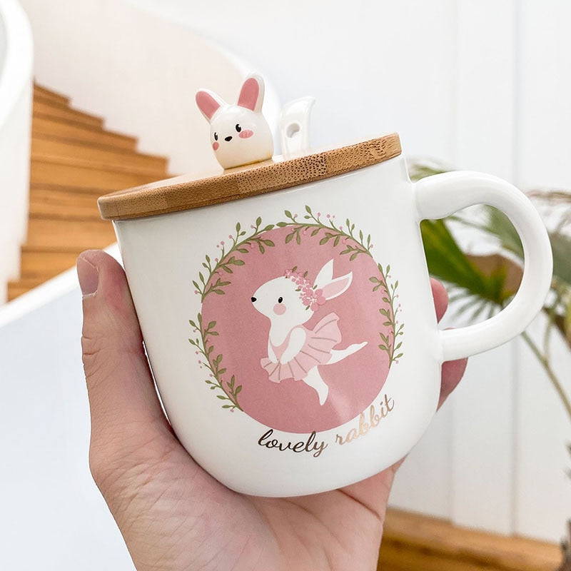 Cute Cartoon Rabbit Ceramic Cup - Whimsical Sipping Delight | Kitchen Appliance | Halabh.com