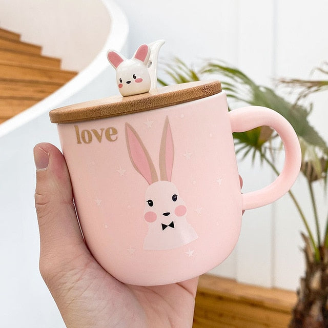 Cute Cartoon Rabbit Ceramic Cup - Whimsical Sipping Delight | Kitchen Appliance | Halabh.com