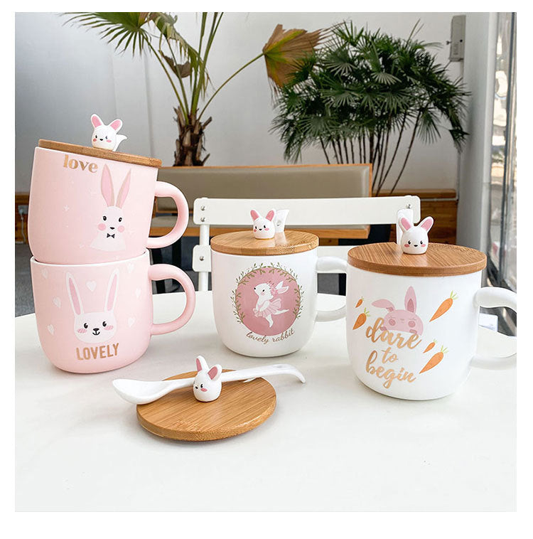 Cute Cartoon Rabbit Ceramic Cup - Whimsical Sipping Delight | Kitchen Appliance | Halabh.com