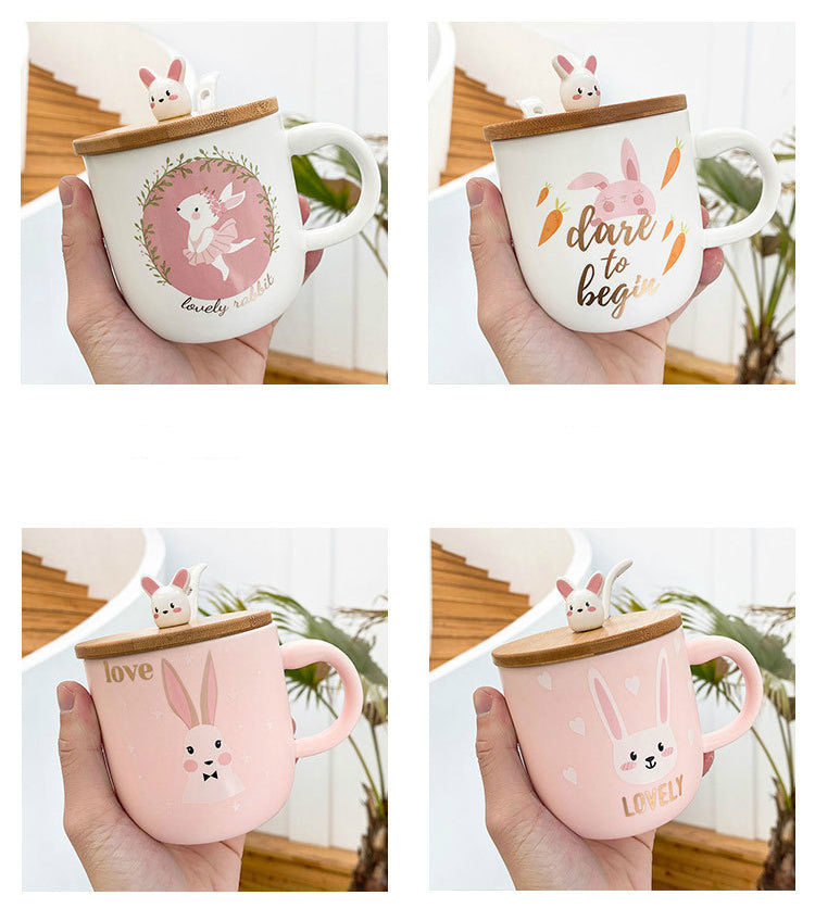 Cute Cartoon Rabbit Ceramic Cup - Whimsical Sipping Delight | Kitchen Appliance | Halabh.com