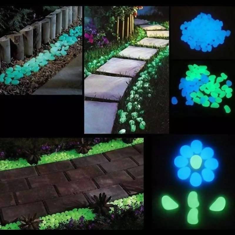 100 Pieces Luminous Stone Luminous Cobblestone Aquarium Garden Walkway Decoration Easy To Use Instantaneous Light Absorption