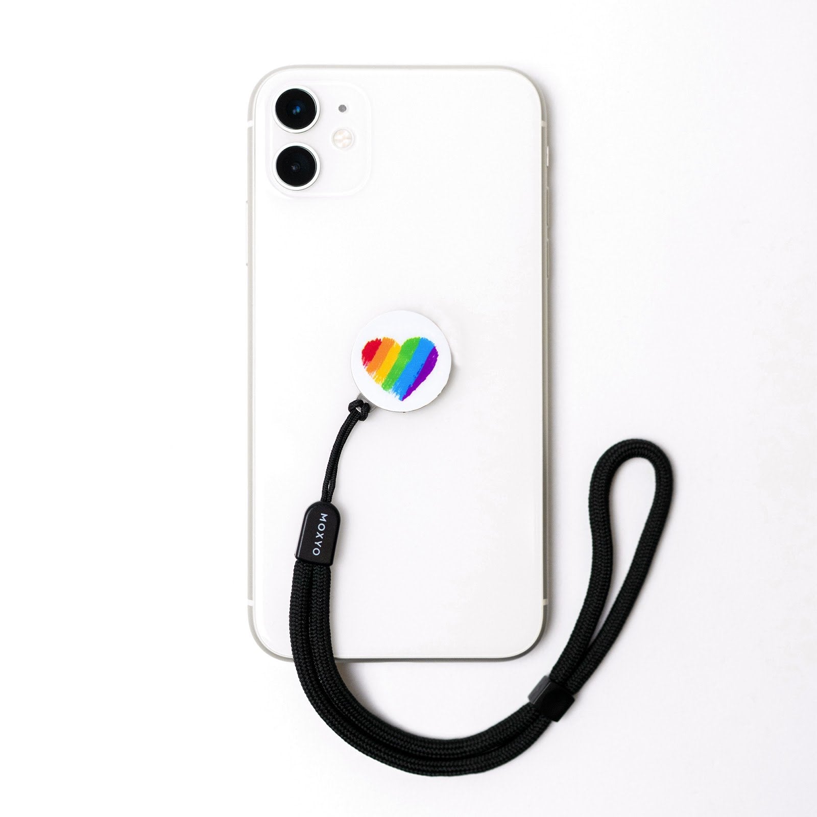 Zigi Rainbow Heart W/Blk Lanyard