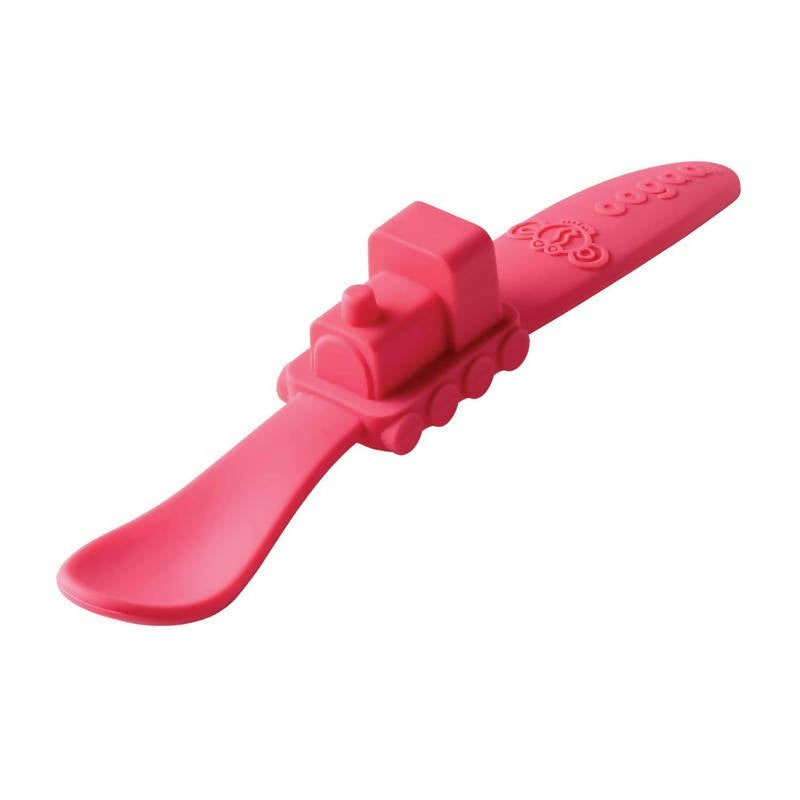 Oogaa Silicone Train Spoon Pink