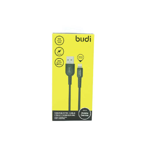 Budi M8J192L USB Lightning 1M 2.4A Faster-BLACK